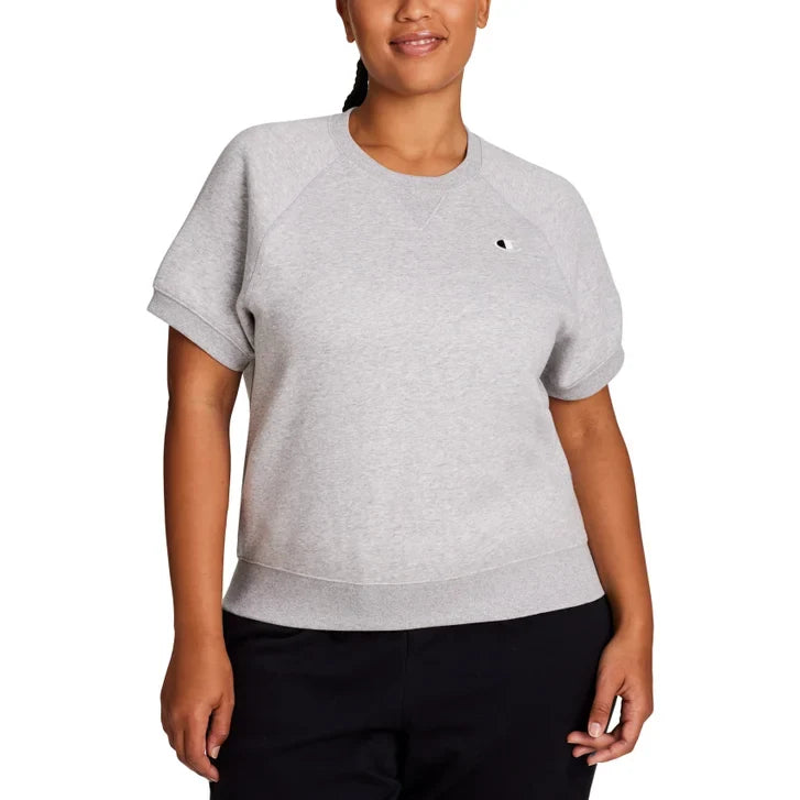 Champion Women's Short Sleeve Logo Fleece Sweater