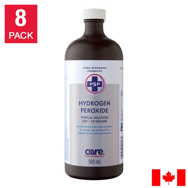 PSP Hydrogen Peroxide USP 3%, 8 x 500 mL Z6