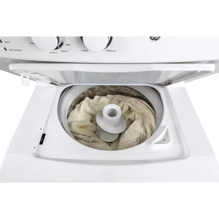 GE 27 in. Electric White 4.4 cu. ft. (I.E.C) Washer and 5.9 cu. ft. Dryer Laundry Centre
