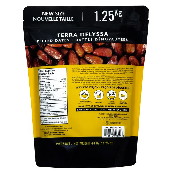 Terra Delyssa Organic Deglet Noor Pitted Dates, 1.25 kg
