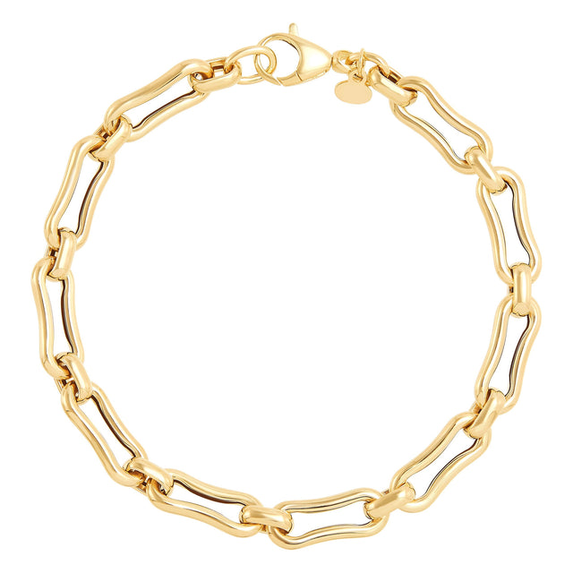Bamboo Link Bracelet in Yellow Gold N7
