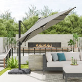 Sirio 4 m x 3 m (13 ft. x 10 ft.) Cantilever Umbrella with Solar Powered LED