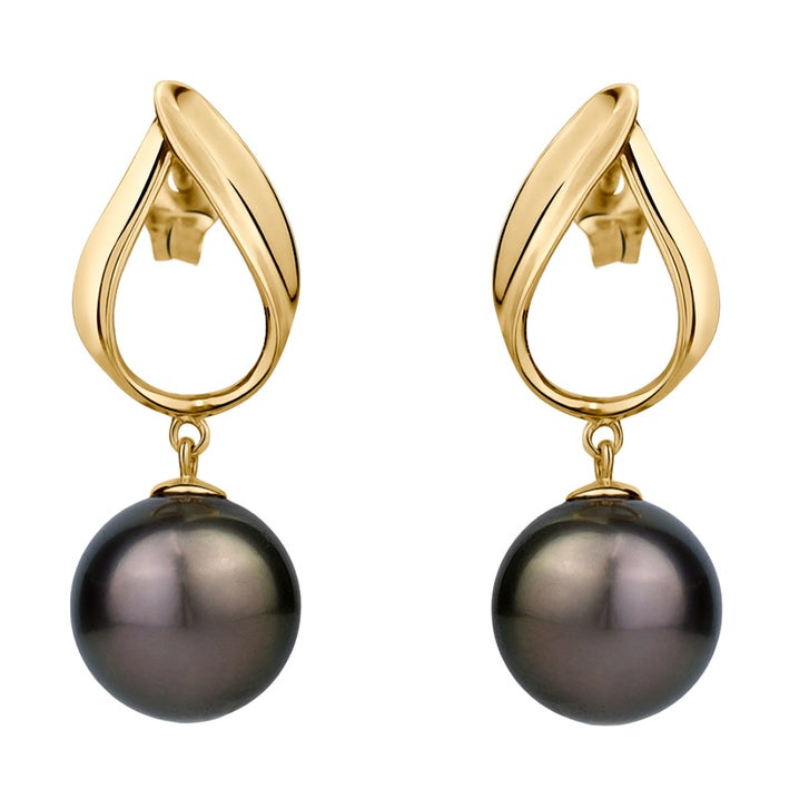 9 – 9.5 mm Cultured Tahitian Pearl Earrings