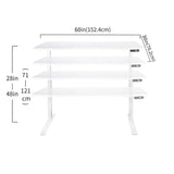 Motionwise 152.4 cm x 76.2 cm (60 in. x 30 in.) Height Adjustable Desk