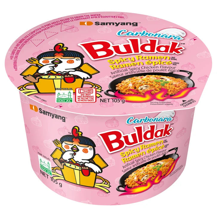 Samyang Carbonara Buldak Spicy Ramen, 6 × 105 g