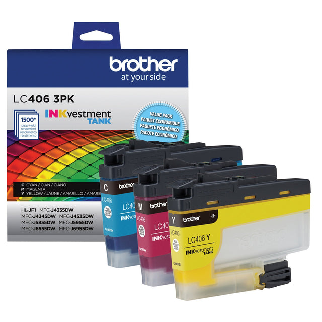 Brother Genuine INKvestment Tank Standard-Yield Colour Ink Cartridge 3-pack L0