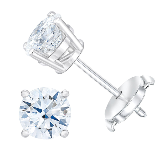 Round Brilliant Diamond Stud Earrings (1.60 ctw) R3