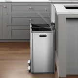 EKO 42L+42L Dual Compartment Stainless Steel Step Can