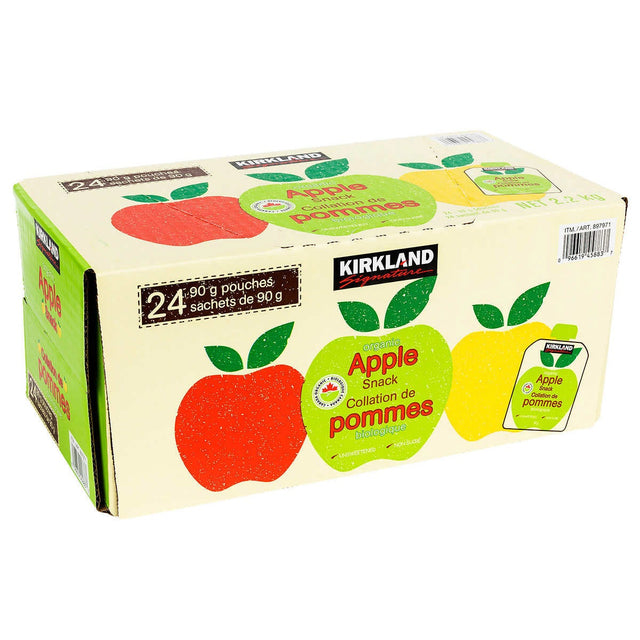 Kirkland Signature Unsweetened Organic Apple Snack, 24 × 90 g E7