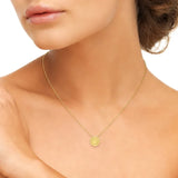 Round Paw Print Pendant in Yellow Gold
