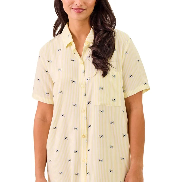 Martha Stewart Women's Notch Collar Nightshirt, 2-pack
