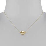 10.5 – 11 mm Golden Cultured South Sea Pearl Necklace