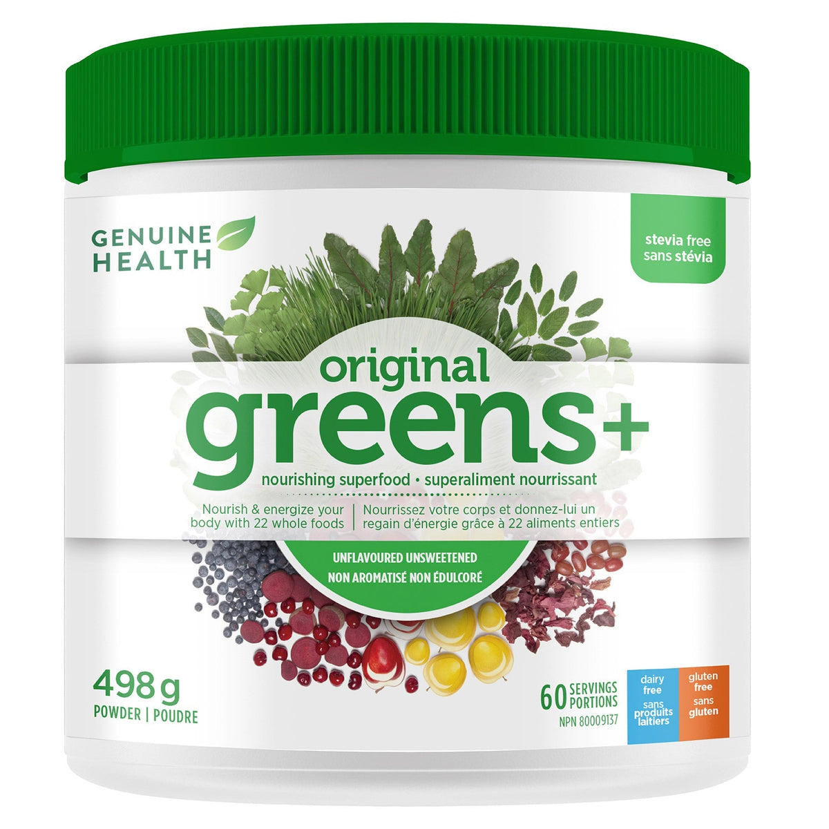 Genuine Health - Original Greens+ Unflavoured Unsweetened, 498 g