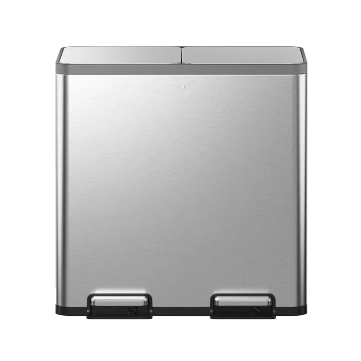 EKO 42L+42L Dual Compartment Stainless Steel Step Can