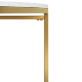 Appollo Sebastien 80 cm (31.5 in.) Round Metal Coffee Table with Marble Top