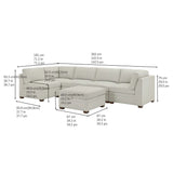 Thomasville Tisdale Tufted 6-piece Fabric Sectional with Storage Ottoman