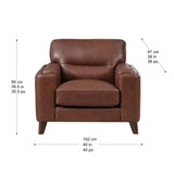 Prospera Home Sorena Top-grain Leather Sofa, Loveseat and Chair