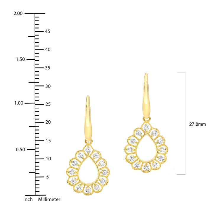 Round Brilliant Diamond Teardrop Earrings (0.34 ctw)