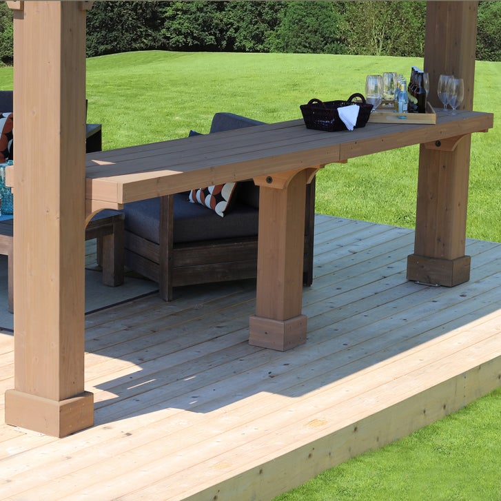 Yardistry 3.6 m (12 ft.) Cedar Gazebo Bar Counter