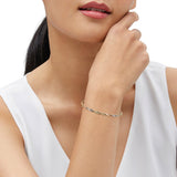 High Polish Hollow Rope Bracelet in Three-Tone Gold
