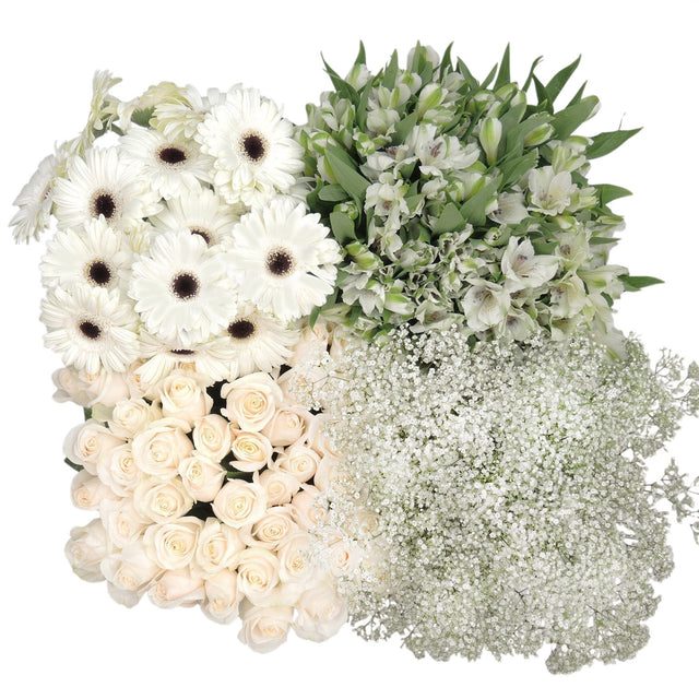 Bulk Flower Medley, White V4