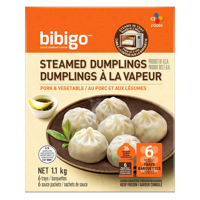 CJ Bibigo Frozen Steamed Pork & Vegetable Dumplings, 1.1 kg O4