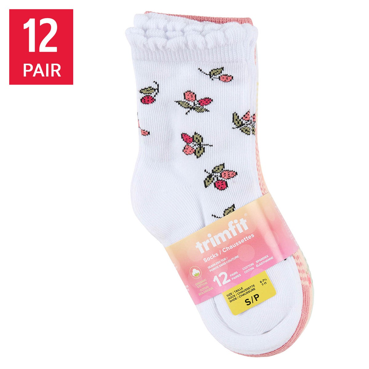 Trimfit Girls Socks, 12-Pair