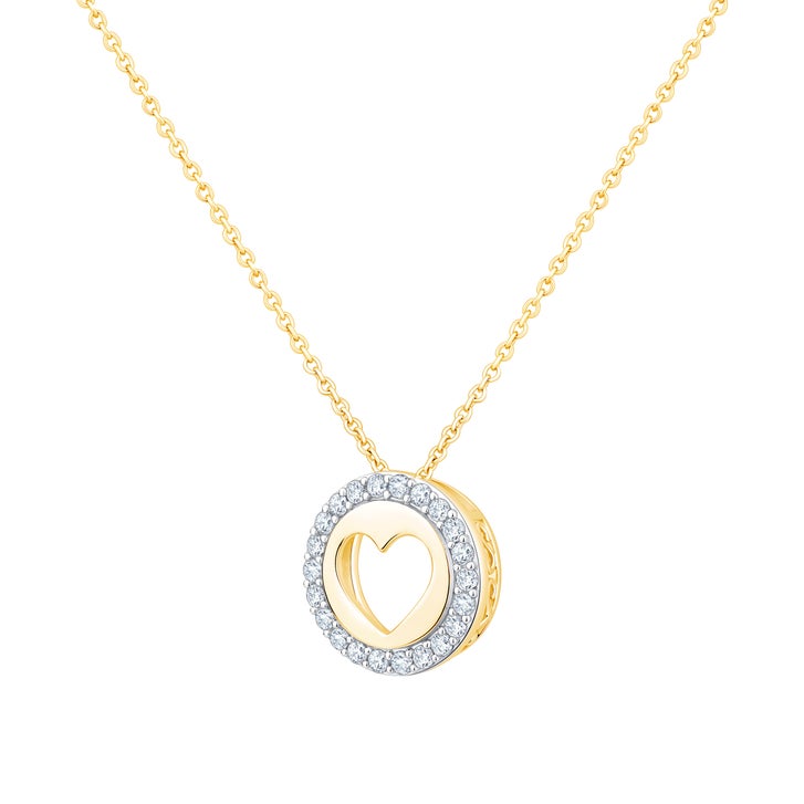 Round Brilliant Diamond Heart Disc Pendant (0.20 ctw)