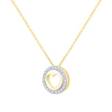 Round Brilliant Diamond Heart Disc Pendant (0.20 ctw)