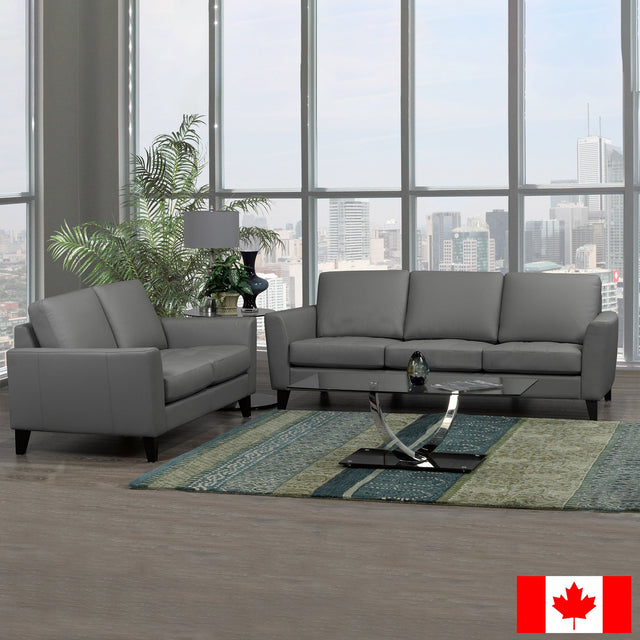 Riviera Top Grain Leather Sofa and Loveseat H6