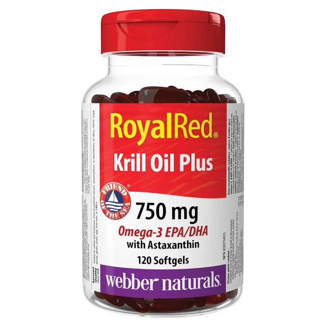 webber naturals 750 mg Royal Red Krill Oil Plus with Astaxanthin, 120-count K0