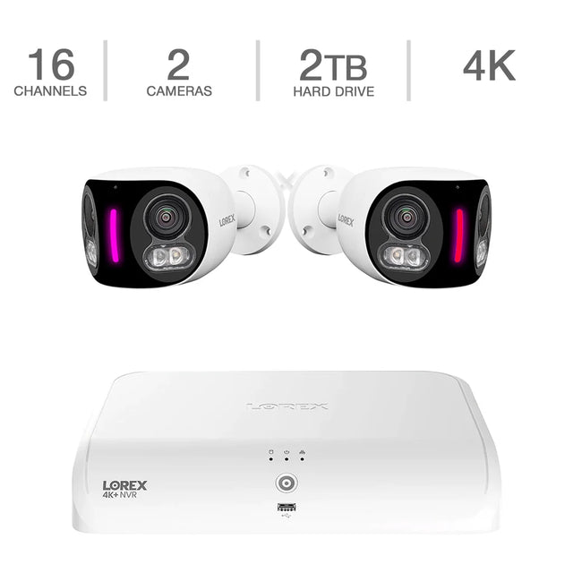 Lorex Fusion 4K+ 16-Channel 2TB NVR System with 180° Panoramic Cameras U0