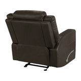Monterrey Hills Top-grain Leather Glider Recliner with Arc Handle