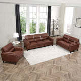 Prospera Home Sorena Top-grain Leather Sofa, Loveseat and Chair