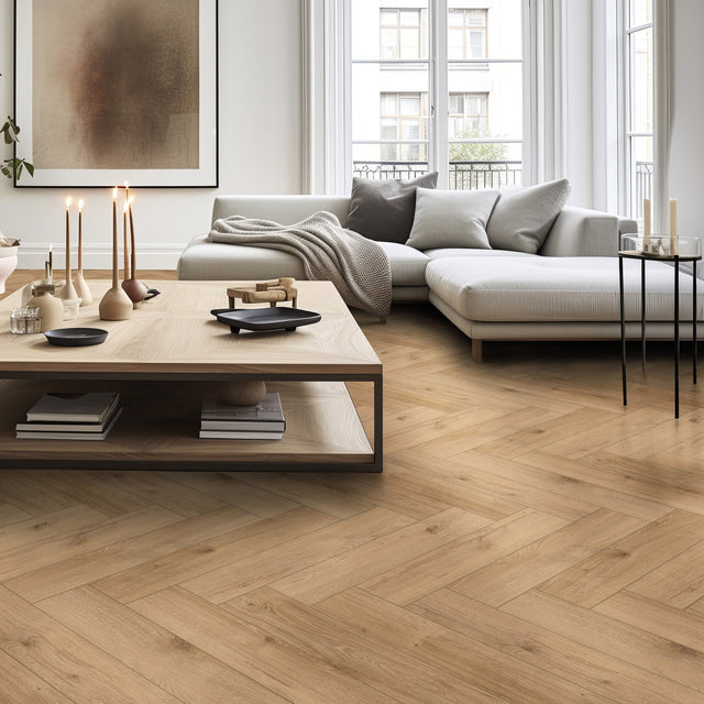 Golden Select 13.1 cm (5.16 in.) AC5 Laminate Herringbone Flooring R8