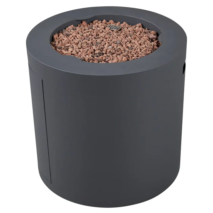 Real Flame Aegean Steel 24 in. Round Patio Fire Table