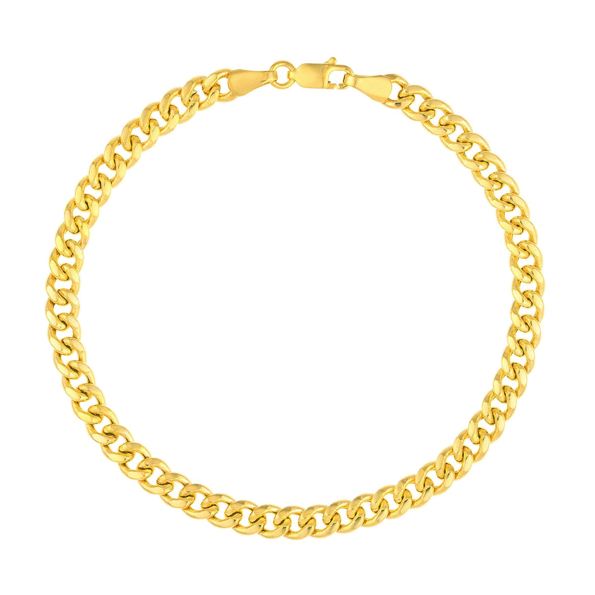 Hollow Miami Cuban Bracelet in Yellow Gold