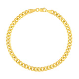 Hollow Miami Cuban Bracelet in Yellow Gold