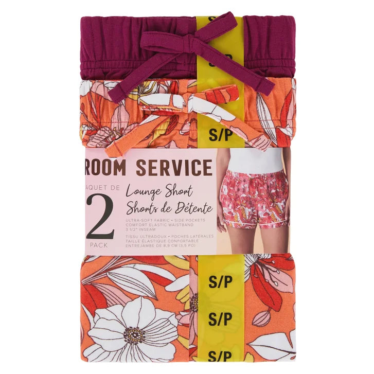 Room Service Women's Lounge Shorts, 2-pack