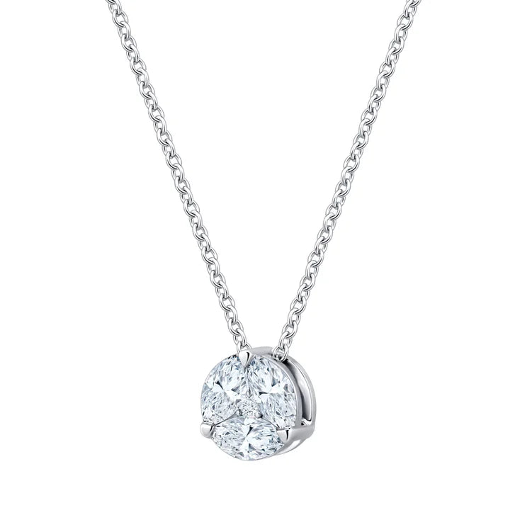 Marquise and Round Brilliant Diamond Pendant (0.40 ctw)