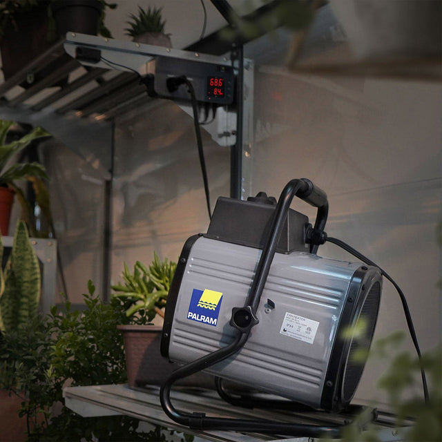 Canopia by Palram Greenhouse 1500 W Portable Splash Resistant Fan Heater with Digital Thermostat D0