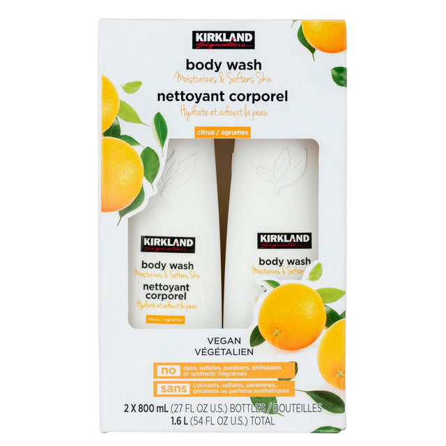 Kirkland Signature Citrus Body Wash, 2 x 800 mL F9
