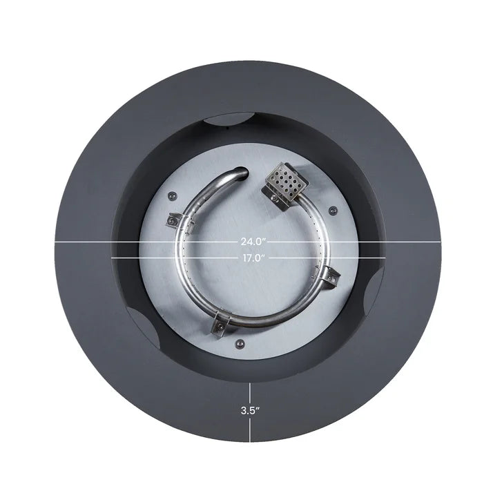 Real Flame Aegean Steel 24 in. Round Patio Fire Table