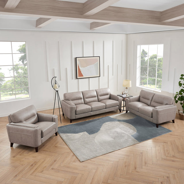 Prospera Home Sorena Top-grain Leather Sofa, Loveseat and Chair G6