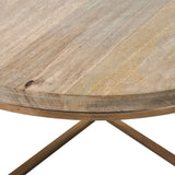 Liana Round Coffee Table with Wood Top