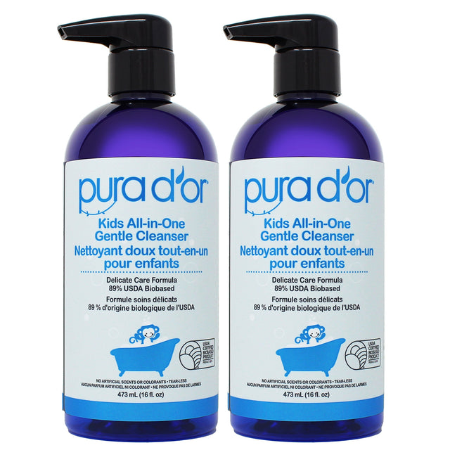 Pura D'or Kids All-in-One Gentle Cleanser, 2 x 473 mL Y9