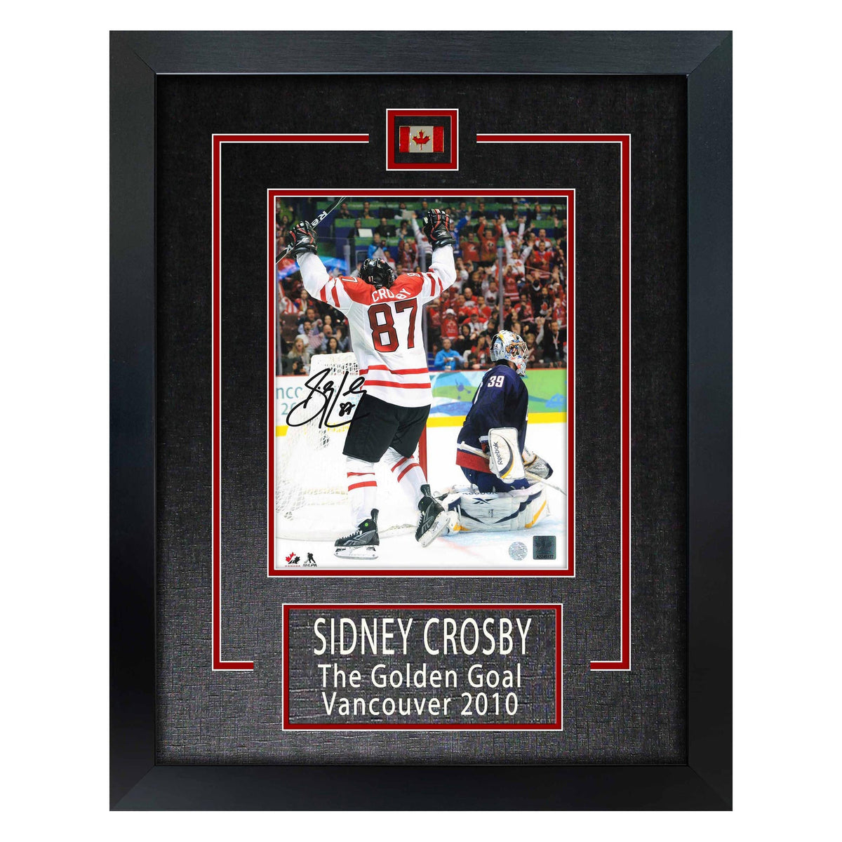 Frameworth Sidney Crosby Team Canada Signed Framed 8×10 Golden Goal Photo