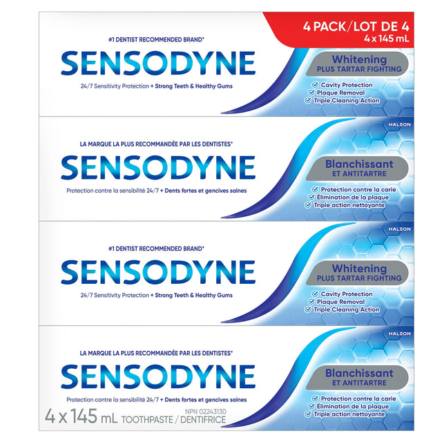 Sensodyne Whitening Toothpaste, 145 mL, 4-pack R4