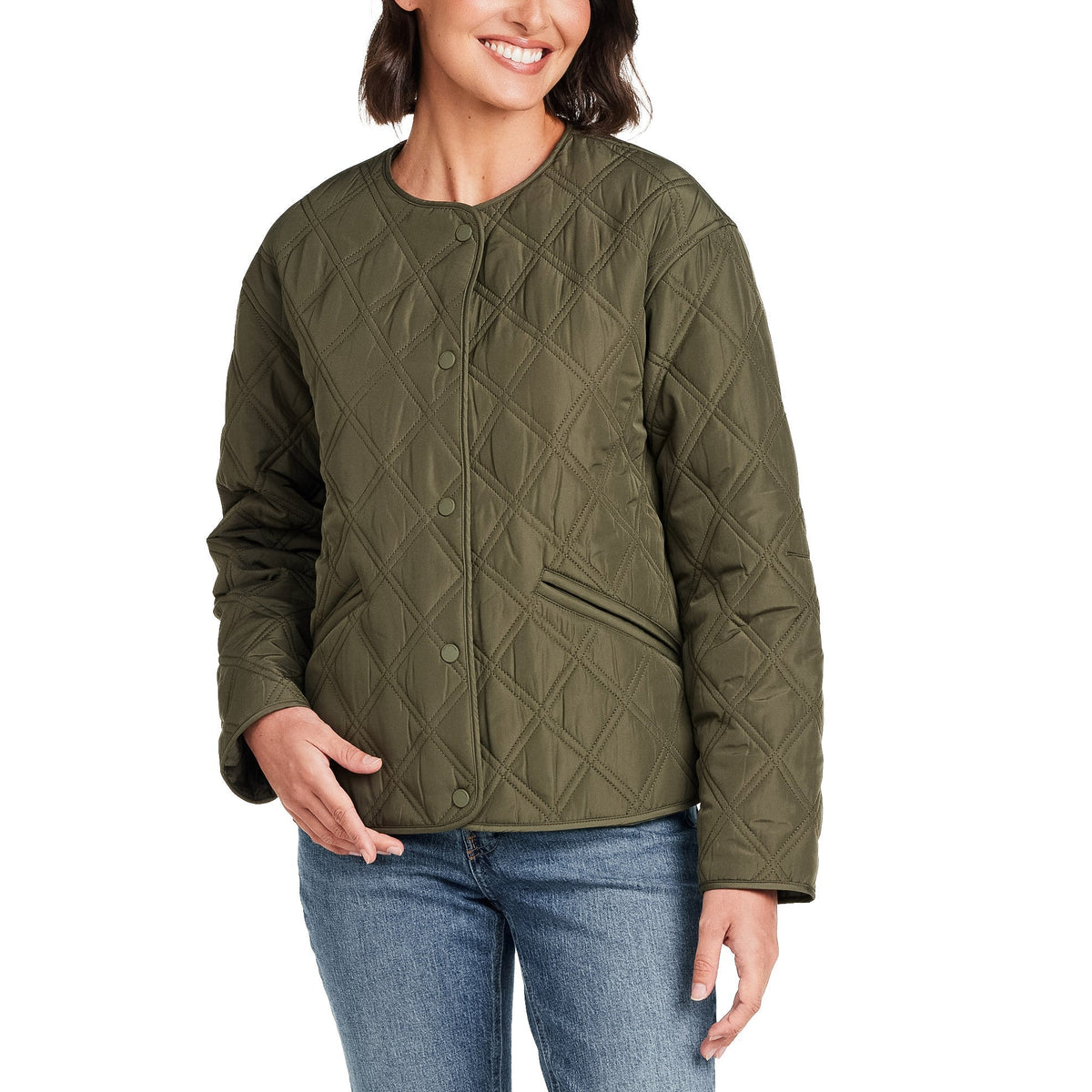 Weatherproof Women's Collarless Quilted Jacket