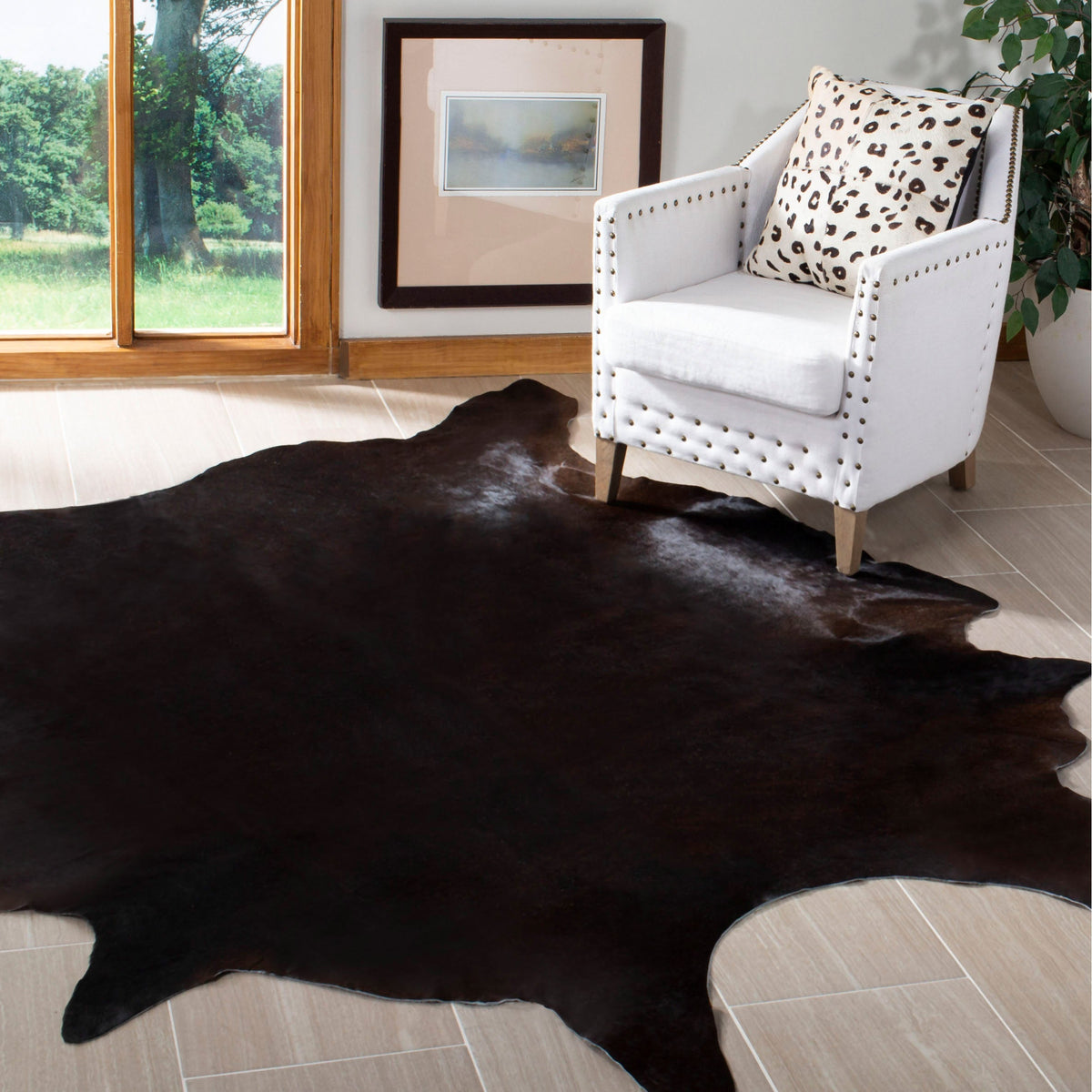 Safavieh Black & Brown Cowhide Indoor Rug